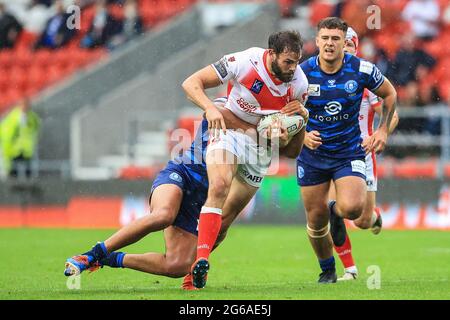 Alex Walmsley (8) of St Helens in action Stock Photo