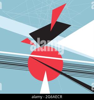 Abstract multi-colored background of geometric objects. An example of an unusual abstraction from different geometric shapes for a website or poster d Stock Vector