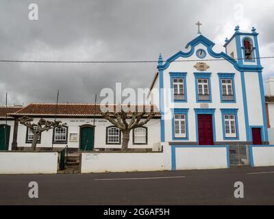 Porto Martins church, Terceira Island Stock Photo