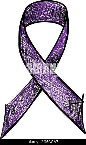 Pancreatic Cancer Awareness Realistic Ribbon isolated on white background. Vector Illustration Stock Vector