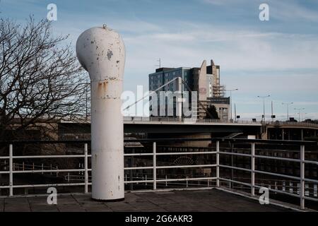 Tidal Barrier on the River Hull in Hull, UK Stock Photo