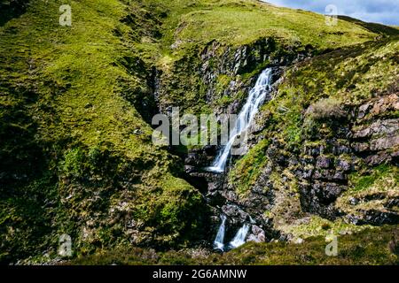 Aerial view of The Grey Mare's Tail, a waterfall near Moffat, Scotland Stock Photo