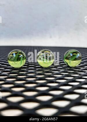 Kids Marbles. Colorful glass made Marbles. Glass Marbles. Stock Photo