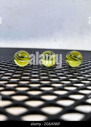 Kids Marbles. Colorful glass made Marbles. Glass Marbles. Stock Photo