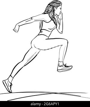 Female runner sketch vector illustration Stock Vector Image & Art - Alamy