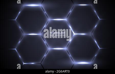 bright white abstract honeycomb banner background vector illustration ...