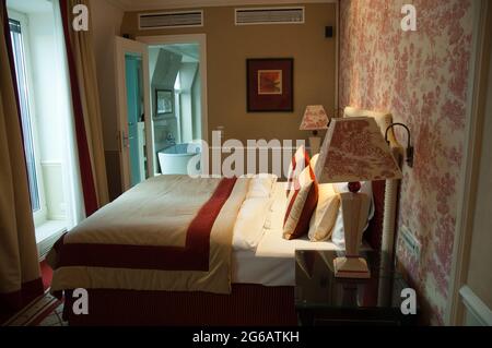 Bedroom room Hotel Sacher Stock Photo