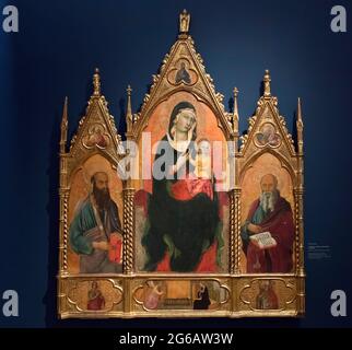 Madonna and Child Enthroned with saints painting by anonymous artist Tuscany, Italy now in the Soumaya Museum, Mexico City, Mexico Stock Photo