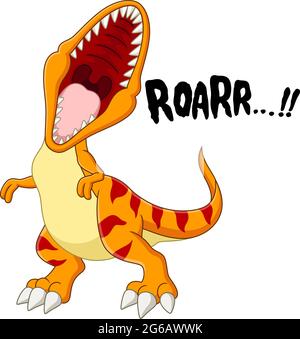 Cartoon tyrannosaurus rex dinosaur roaring Stock Vector