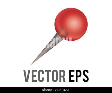 The isolated vector red round head location pushpin icon Stock Vector