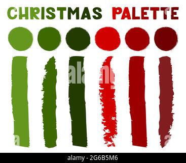 Christmas palette - swatches set. Vector illustration of color swatches. Colors of Christmas. Stock Vector
