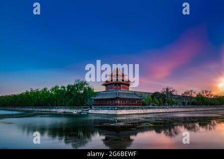 The forbidden city watchtower Beijing  China Stock Photo