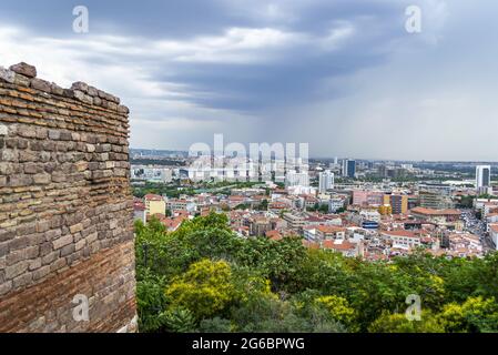 Stunning aerial view of the Ankara capital city from the castle on a gloomy day, Turkey Stock Photo