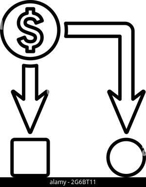 Cash flow, flowchart icon - Use for commercial purposes, print media, web or any type of design projects. Vector EPS file. Stock Vector