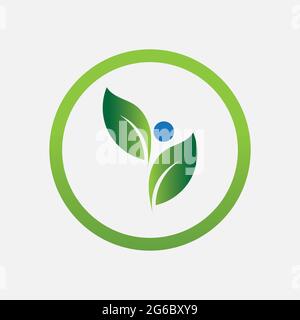 people leaf logo vector illustration design template Stock Vector