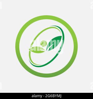 people leaf logo vector illustration design template Stock Vector