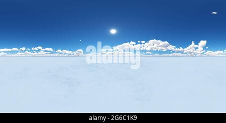 Seamless sky hdri panorama 360 degrees angle view with zenith and clouds for use as sky dome. 3d render illustration Stock Photo