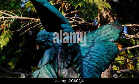 Berlin, Germany. 30th May, 2021. A bronze angel figure stands in the Luisenstädt cemetery. Credit: Stefan Jaitner/dpa/Ģ����ý Live News Stock Photo