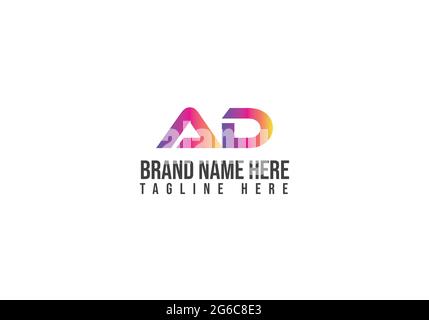 AD letter logo design Stock Vector