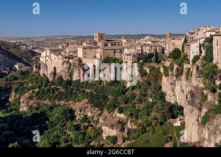 aerial view of the city of Cuenca, Castilla La Mancha, Spain, Europe Stock Photo