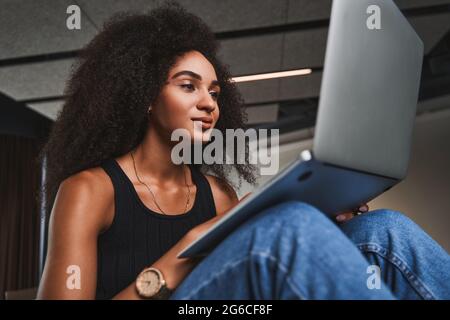 Feeling comfortable and confident while working with gadgets Stock Photo
