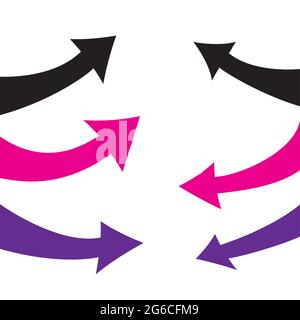 side arrows set on white background Stock Vector