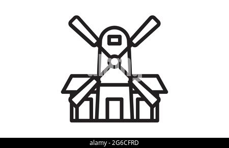 Ancient windmill icon simple style vector image Stock Vector