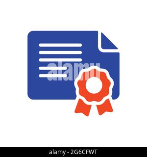 Certified outline glyph icon. Workspace sign. Graph symbol for your web site design, logo, app, UI. Vector illustration, EPS10. Stock Vector
