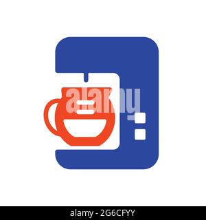 Coffee maker machine outline glyph icon. Workspace sign. Graph symbol for your web site design, logo, app, UI. Vector illustration, EPS10. Stock Vector