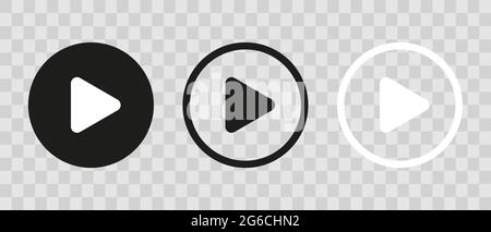 Play button icons on transparent backdrop. Digita webl vector Stock Vector