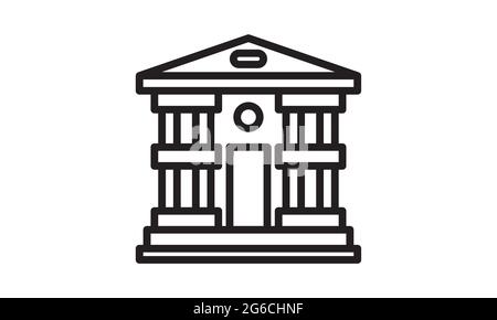 Museum icon vector isolated on white background, logo concept of Museum sign outline black symbol Stock Vector