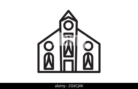 church icon isolated on white background. Stock Vector