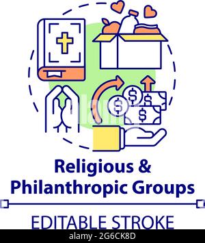 Religious and philanthropic groups concept icon Stock Vector