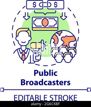 Public broadcasters fundraiser concept icon Stock Vector
