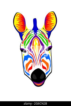 Zebra rainbow head vector in beautiful style Stock Vector
