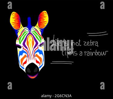 Zebra rainbow head vector in beautiful style Stock Vector Image & Art -  Alamy