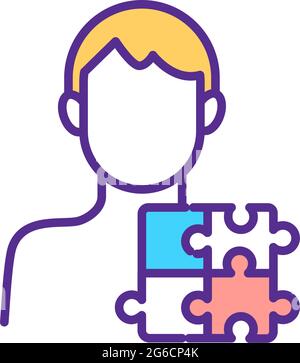 Autism spectrum disorder RGB color icon Stock Vector