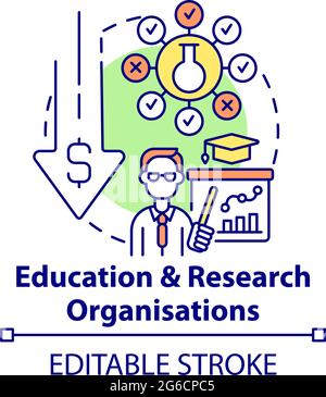 Education and research organizations concept icon Stock Vector