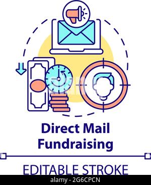 Direct mail fundraising concept icon Stock Vector