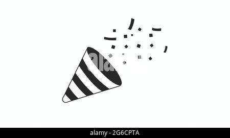Party Icon. Black and white vector flat editable illustration of a party element Stock Vector