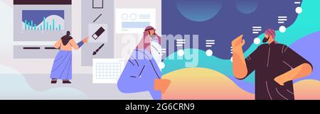 arab designers team creating website user interface graphic design UI creative service concept horizontal Stock Vector