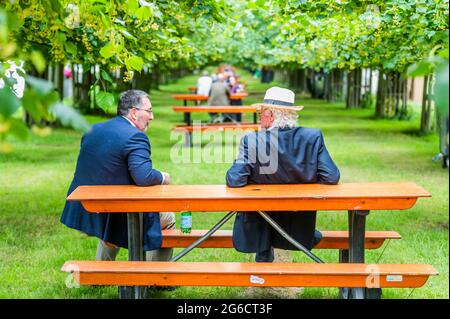 London, UK. 5th July, 2021. Press day for the 2021 Hampton Court Flower Show/Garden Festival. The show was cancelled last year due to the coronavirus lockdowns. Credit: Guy Bell/Alamy Live News Stock Photo