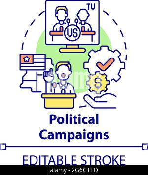 Political campaigns fundraiser concept icon Stock Vector