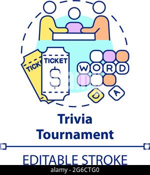 Trivia tournament fundraiser concept icon Stock Vector
