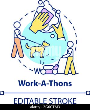 Work-a-thons fundraiser concept icon Stock Vector