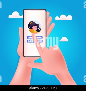 hands entering passcode in mobile account on smartphone screen locked privacy security protection concept Stock Vector