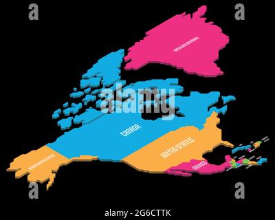 Isometric political map of North America Stock Vector Image & Art - Alamy