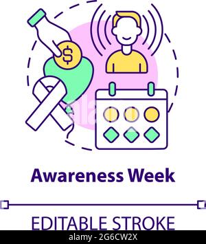 Awareness week fundraiser concept icon Stock Vector