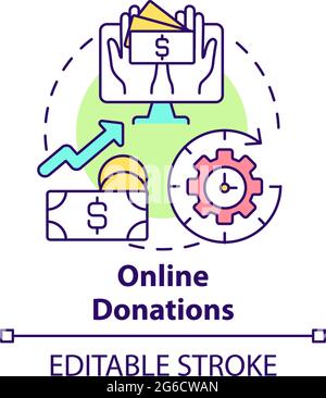 Online donations concept icon Stock Vector