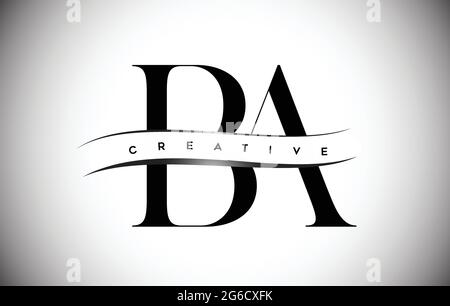 BA Letter Design with Creative Cut and Colorful Rainbow Texture. BA ...